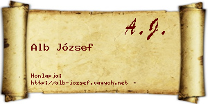 Alb József névjegykártya